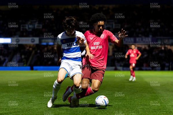 020926 - Queens Park Rangers v Cardiff City - Sky Bet Championship - Calum Scanlon of Cardiff City is fouled by Koki Saito of Queens Park Rangers