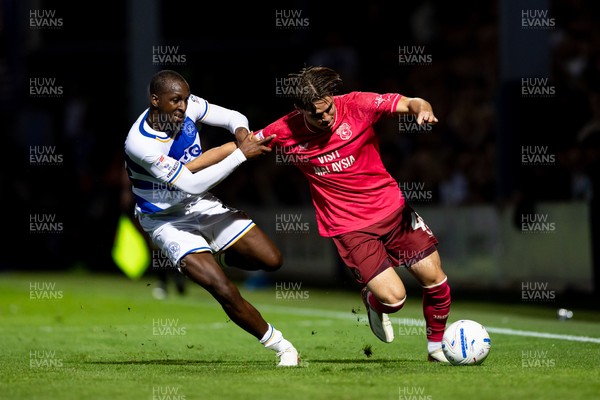 020926 - Queens Park Rangers v Cardiff City - Sky Bet Championship - Cian Ashford of Cardiff City is challenged by Glen Kamara of Queens Park Rangers