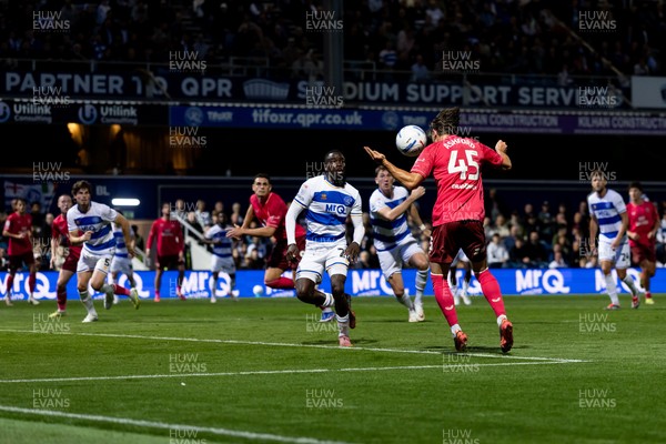 020926 - Queens Park Rangers v Cardiff City - Sky Bet Championship - Cian Ashford of Cardiff City with a header