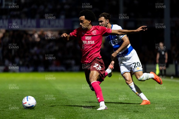 020926 - Queens Park Rangers v Cardiff City - Sky Bet Championship - Calum Scanlon of Cardiff City is challenged by Harvey Vale of Queens Park Rangers
