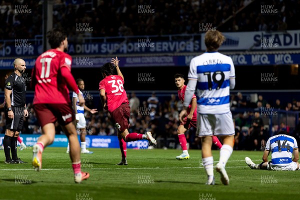 020926 - Queens Park Rangers v Cardiff City - Sky Bet Championship - Perry Ng of Cardiff City celebrates after scoring their sides first goal