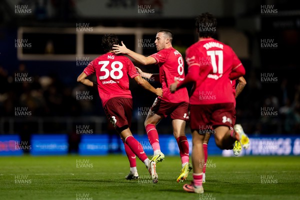 020926 - Queens Park Rangers v Cardiff City - Sky Bet Championship - Perry Ng of Cardiff City celebrates with Jack Moylan of Cardiff City after scoring their sides first goal