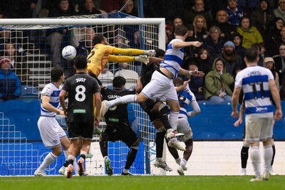 241026 - Queens Park Rangers v Swansea City - Sky Bet Championship - Jimmy Dunne of Queens Park Rangers with a header scores their sides fourth goal