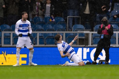 241026 - Queens Park Rangers v Swansea City - Sky Bet Championship - Jimmy Dunne of Queens Park Rangers celebrates after scoring their sides fourth goal