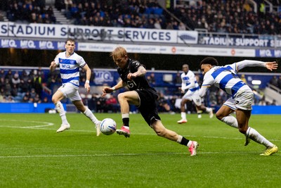 241026 - Queens Park Rangers v Swansea City - Sky Bet Championship - Melker Widell of Swansea City in action