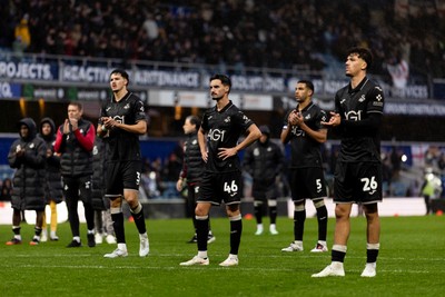 241026 - Queens Park Rangers v Swansea City - Sky Bet Championship - Players of Swansea City applaud the fans after their sides defeat