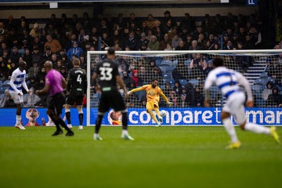 241026 - Queens Park Rangers v Swansea City - Sky Bet Championship - Lawrence Vigouroux of Swansea City kicks the ball