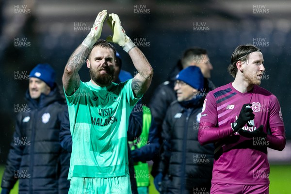 010124 - Queens Park Rangers v Cardiff City - Sky Bet Championship - Jak Alnwick of Cardiff City applauds the fans after their sides victory