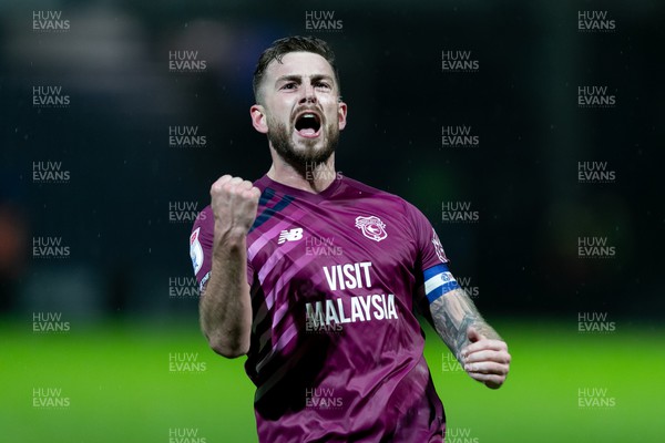 010124 - Queens Park Rangers v Cardiff City - Sky Bet Championship - Joe Ralls of Cardiff City celebrates their team�s victory after the final whistle