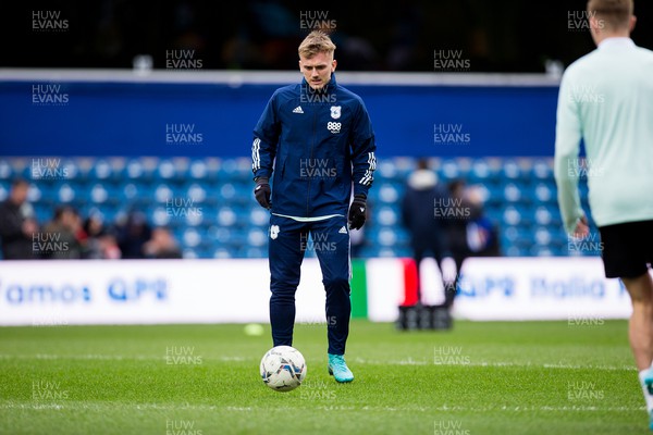 050322 - Queens Park Rangers v Cardiff City - Sky Bet Championship - Isaak Davies of Cardiff City warms up