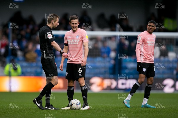 050322 - Queens Park Rangers v Cardiff City - Sky Bet Championship - Will Vaulks of Cardiff City gestures