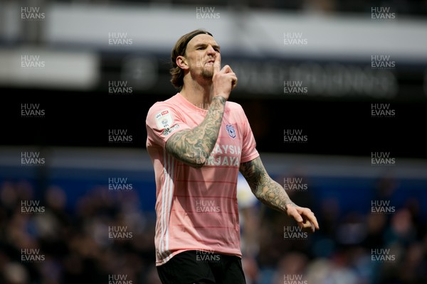 050322 - Queens Park Rangers v Cardiff City - Sky Bet Championship - Aden Flint of Cardiff City celebrates after they score
