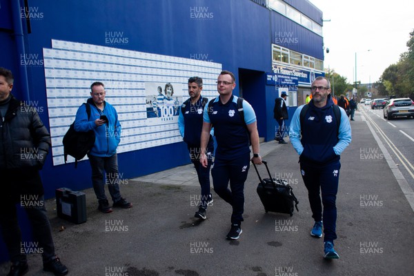 191022 - Queens Park Rangers v Cardiff City - Sky Bet Championship - Members of the Cardiff squad arrive at Loftus Road