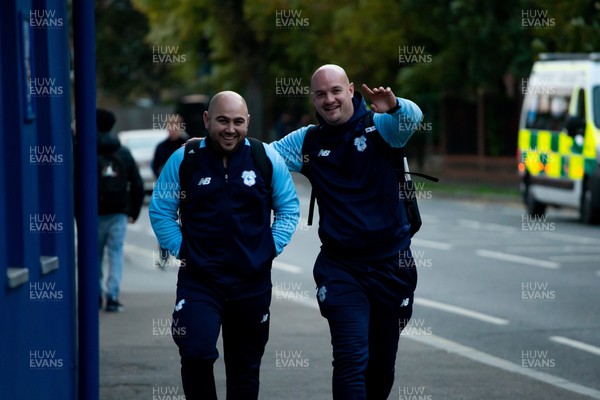 191022 - Queens Park Rangers v Cardiff City - Sky Bet Championship - Cardiff City members of the squad arrive at Loftus Road