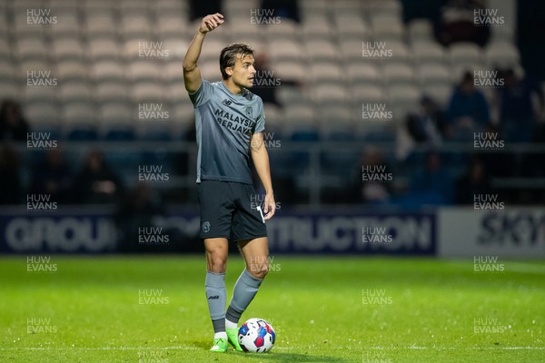 191022 - Queens Park Rangers v Cardiff City - Sky Bet Championship - Tom Sang of Cardiff City gestures