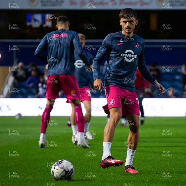 190923 - Queens Park Rangers v Swansea City - Sky Bet Championship - Jamie Paterson of Swansea City warms up