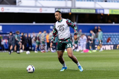 210426 - Queens Park Rangers v Swansea City - Sky Bet Championship - Adam Idah of Swansea City warming up