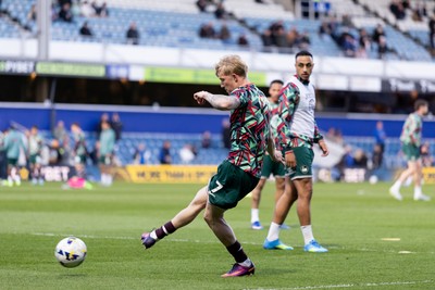 210426 - Queens Park Rangers v Swansea City - Sky Bet Championship - Melker Widell of Swansea City warming up