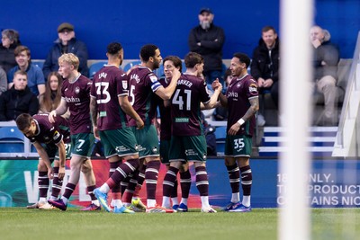 210426 - Queens Park Rangers v Swansea City - Sky Bet Championship - Ronald of Swansea City celebrates with his teammates after scoring his sides first goal