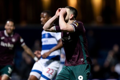 210426 - Queens Park Rangers v Swansea City - Sky Bet Championship - Zan Vipotnik of Swansea City celebrates after scoring his sides second goal