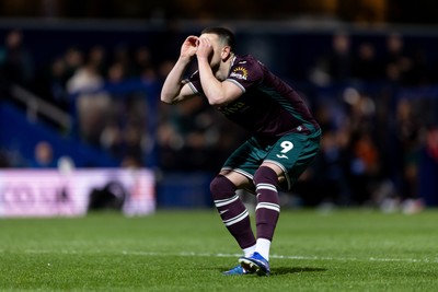 210426 - Queens Park Rangers v Swansea City - Sky Bet Championship - Zan Vipotnik of Swansea City celebrates after scoring his sides second goal