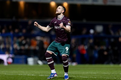 210426 - Queens Park Rangers v Swansea City - Sky Bet Championship - Zan Vipotnik of Swansea City celebrates after scoring his sides second goal