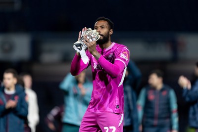 210426 - Queens Park Rangers v Swansea City - Sky Bet Championship - Lawrence Vigouroux of Swansea City applauds the fans after their sides victory
