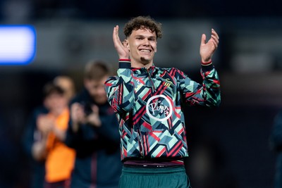 210426 - Queens Park Rangers v Swansea City - Sky Bet Championship - Thomas Woodward of Swansea City applauds the fans after their sides victory