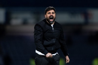 210426 - Queens Park Rangers v Swansea City - Sky Bet Championship - Vítor Matos manager of Swansea City waves to the fans after their sides victory