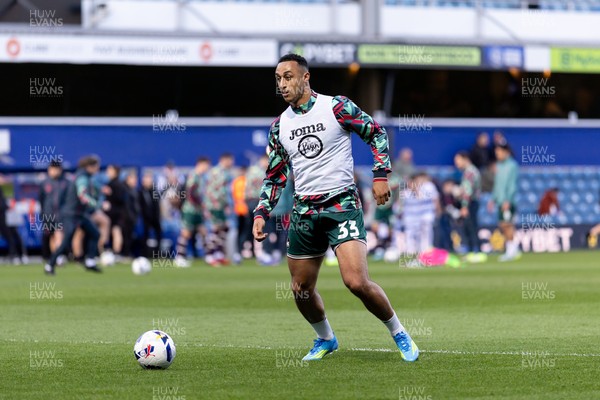 210426 - Queens Park Rangers v Swansea City - Sky Bet Championship - Adam Idah of Swansea City warming up