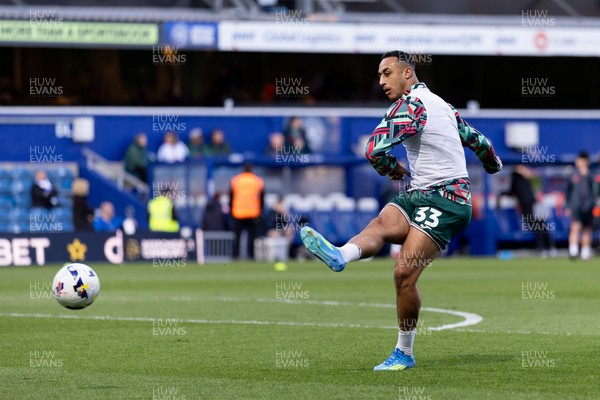 210426 - Queens Park Rangers v Swansea City - Sky Bet Championship - Adam Idah of Swansea City warming up