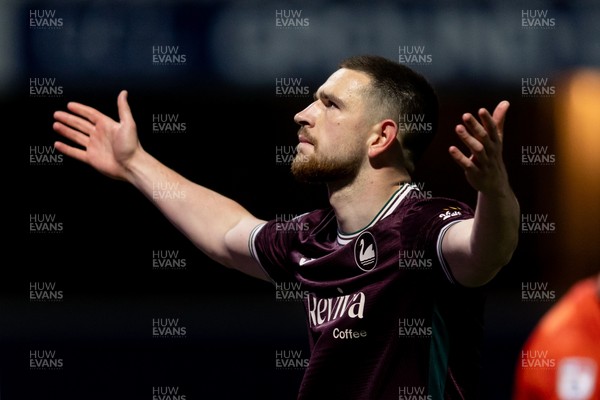 210426 - Queens Park Rangers v Swansea City - Sky Bet Championship - Zan Vipotnik of Swansea City celebrates after scoring his sides second goal