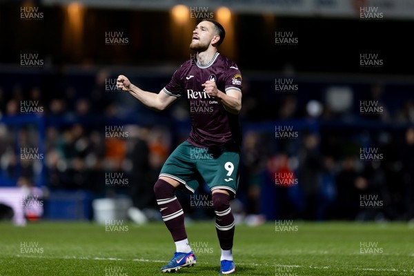 210426 - Queens Park Rangers v Swansea City - Sky Bet Championship - Zan Vipotnik of Swansea City celebrates after scoring his sides second goal
