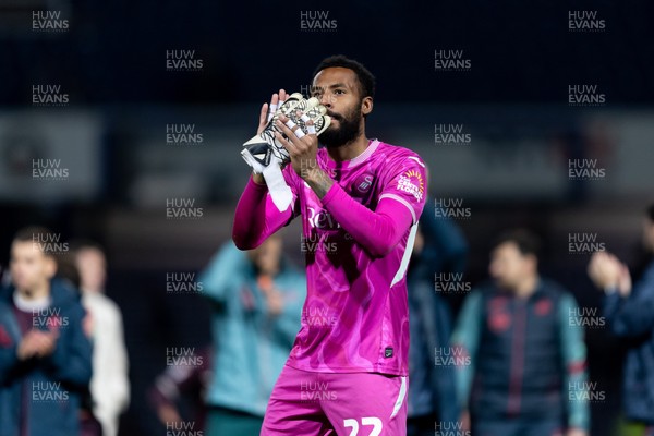 210426 - Queens Park Rangers v Swansea City - Sky Bet Championship - Lawrence Vigouroux of Swansea City applauds the fans after their sides victory
