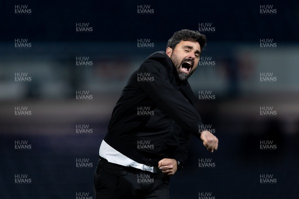 210426 - Queens Park Rangers v Swansea City - Sky Bet Championship - Vítor Matos manager of Swansea City waves to the fans after their sides victory