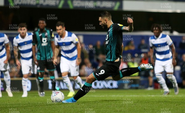 210819 - Queens Park Rangers v Swansea City  - SkyBet Championship - Borja Gonzalez of Swansea City scores a goal from the penalty spot