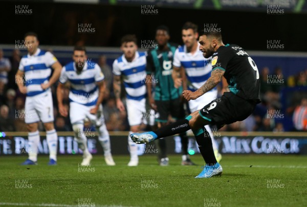 210819 - Queens Park Rangers v Swansea City  - SkyBet Championship - Borja Gonzalez of Swansea City scores a goal from the penalty spot