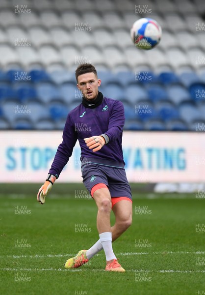 261220 - Queens Park Rangers v Swansea City - Sky Bet Championship - Freddie Woodman of Swansea City during the pre-match warm-up 