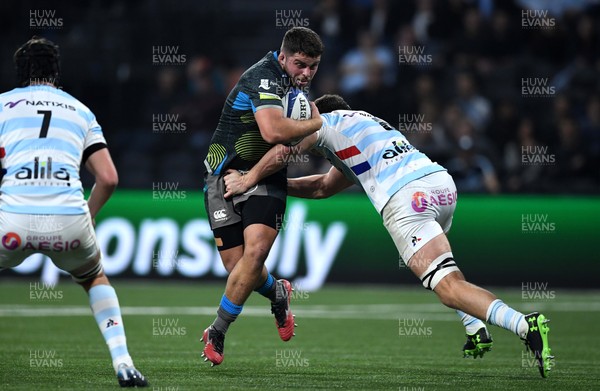 131219 - Racing 92 v Ospreys - Heineken Champions Cup - Nicky Smith of Ospreys is tackled by Fabien Sanconnie of Racing 92
