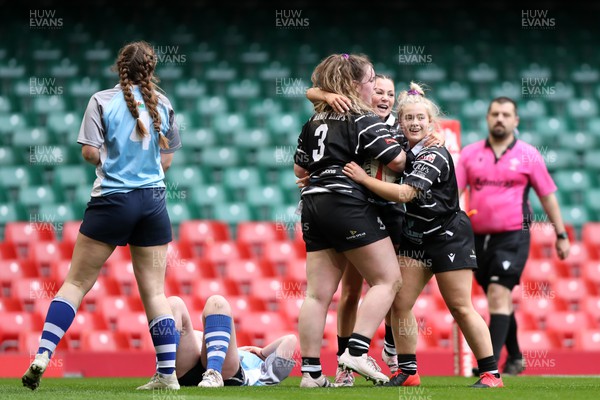 020423 - Ravens v Nelson Belles - WRU Girls U16 National Cup Final - Belles celebrate a try