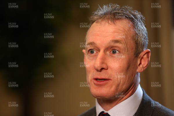 250117 - RBS 6 Nations Launch - Wales Head Coach Rob Howley talks to the media