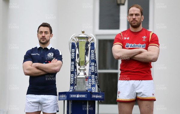 250117 - RBS 6 Nations Launch - Scotland's Greig Laidlaw and Wales' Alun Wyn Jones