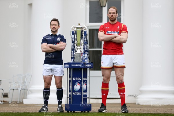 250117 - RBS 6 Nations Launch - Scotland's Greig Laidlaw and Wales' Alun Wyn Jones