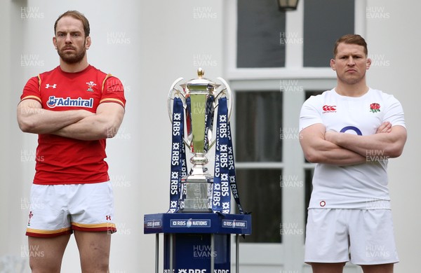 250117 - RBS 6 Nations Launch - Wales' Alun Wyn Jones and England's Dylan Hartley