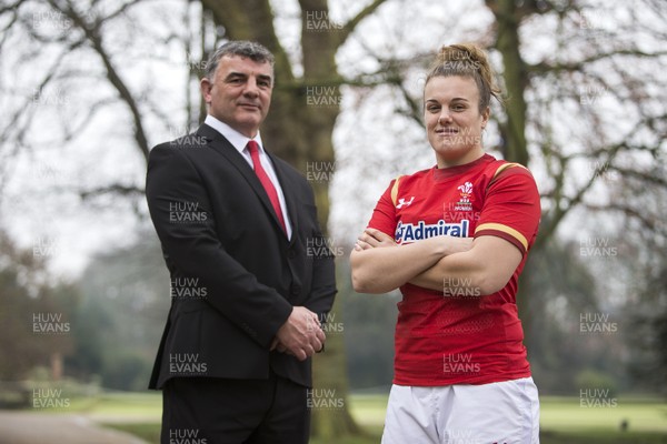 250117 - RBS 6 Nations Launch - Wales Women's Head Coach Rowland Phillips and Captain Carys Phillips