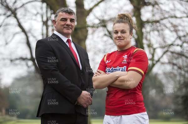 250117 - RBS 6 Nations Launch - Wales Women's Head Coach Rowland Phillips and Captain Carys Phillips