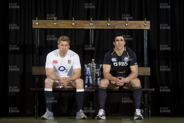 230113 - RBS 6 Nations Launch -Chris Robshaw of England and Kelly Brown of Scotland during the RBS 6 Nations launch in London