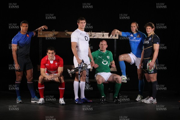 25.01.12 RBS Six Nations Rugby Launch, London... The nations teams are represented by l-r Thierry Dusautoir (France), Sam Warburton(Wales), Tom Wood(England), Paul O'Connell (Ireland), Sergio Parisse (Italy) and Ross Ford(Scotland). 