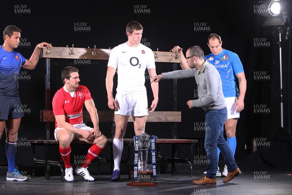 25.01.12 RBS Six Nations Rugby Launch, London... The captains of the teams are put into place for the picture. 