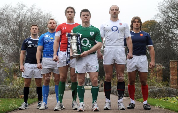 27.01.10 - RBS Six Nations Launch 2010 - Chris Cusiter(Scotland), Leonardo Ghiraldini(Italy), Ryan Jones(Wales), Brian O'Driscoll(Ireland), Steve Borthwick(England) and Dimitri Szarzewski(France) at the RBS Six Nations Launch today. 